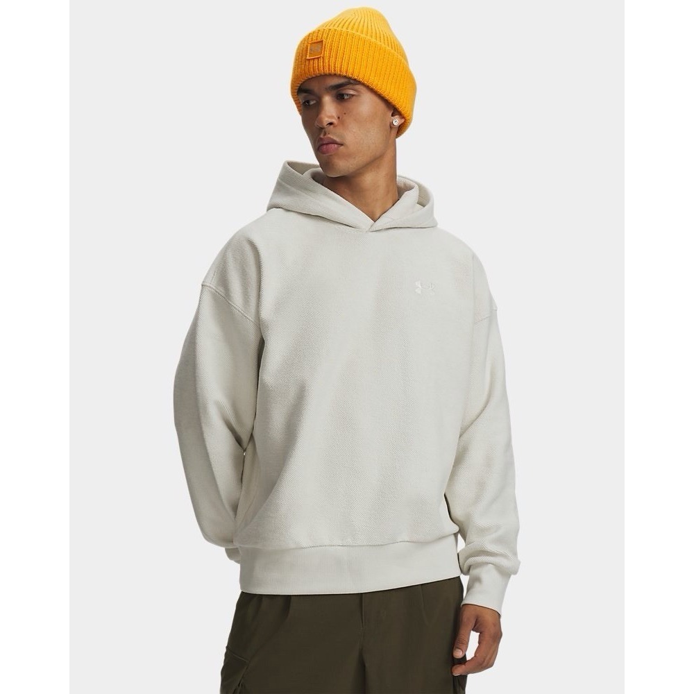Under Armour UA Men's 2XL Icon Rev Terry Hoodie White Loose Fit 6012321 110 NWT